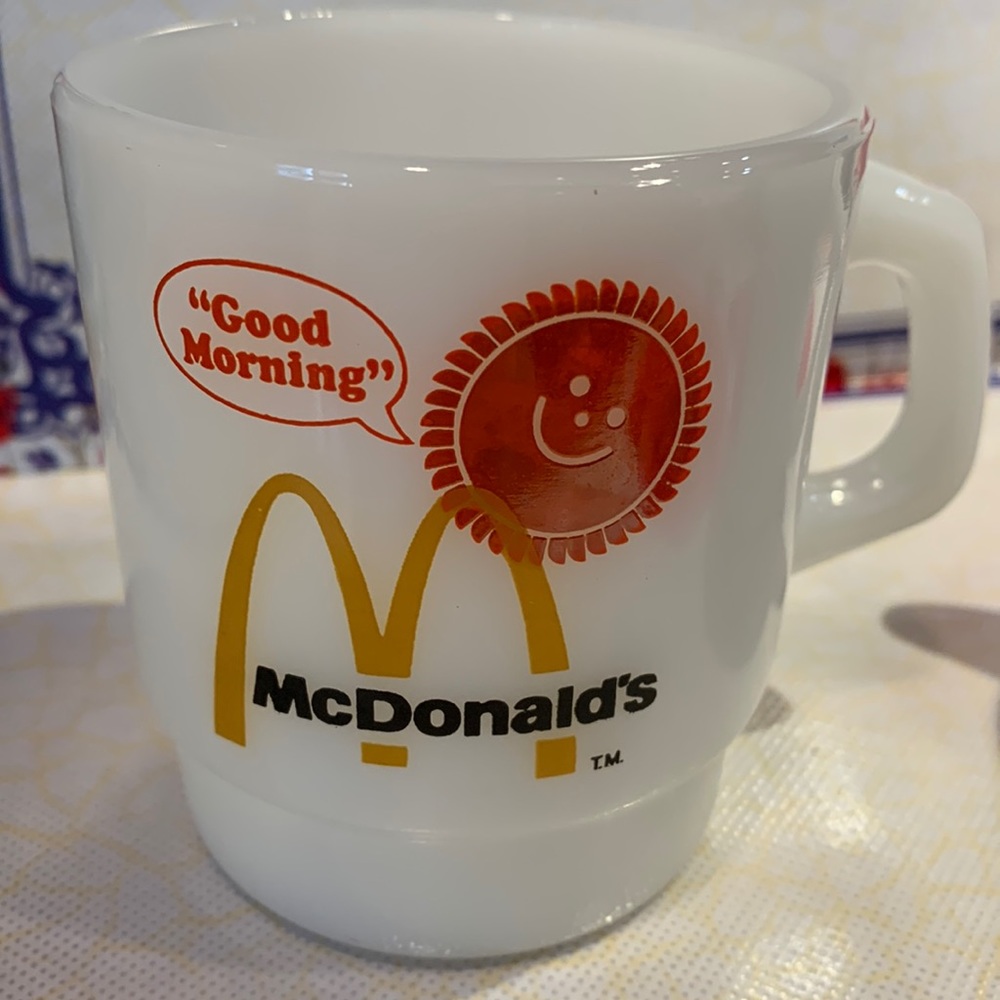 Vintage 70s McDonalds Anchor Hocking glass Fire king Coffee Cups Mug